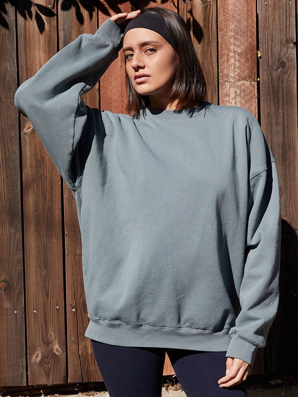 John Galt Pale Sage Green Erica Crew Neck Sweatshirt